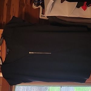Black Blouse with Gold Zipper